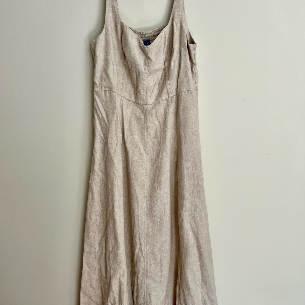 Old Navy tan linen dress